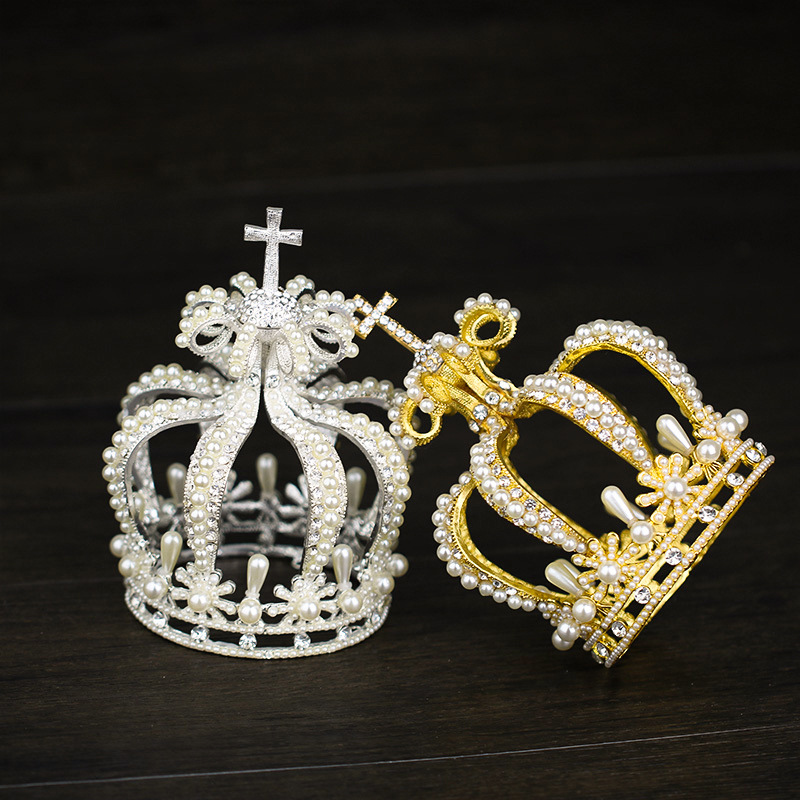 wholesale korea Alloy Handmade Wedding Bridal gold silver round pageant crowns wholesale korea Alloy Handmade Wedding Bridal gold silver round pageant crowns