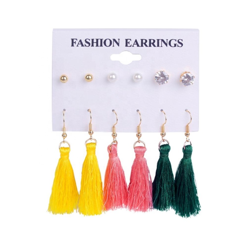 Amazon new fashion colored layered boho women's accessories tassel earrings Amazon new fashion colored layered boho women's accessories tassel earrings