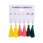 Amazon new fashion colored layered boho women's accessories tassel earrings Amazon new fashion colored layered boho women's accessories tassel earrings