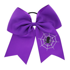 Halloween accessories spider print elastic big bow knot hair tie girls hair decoration