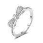 925 Sterling Silver Plated Cubic Zirconia Bow Tie Ring Micro Pave Cubic Zirconia Bowtie Ring