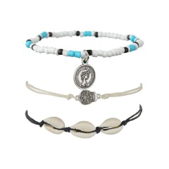 womens set two piece summer jewelry skull coin ankle bracelet shell anklet chains for women womens set two piece summer jewelry skull coin ankle bracelet shell anklet chains for women