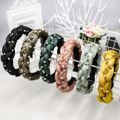 New high end handmade weaving pearl princess wide hair accessories women headband New high end handmade weaving pearl princess wide hair accessories women headband