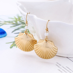 Fashion 2019 mother of pearl stainless steel silver shell gold earrings
