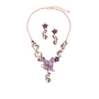 Wholesale women gift jewelry vintage artificial roses purple pearl flower necklace Wholesale women gift jewelry vintage artificial roses purple pearl flower necklace