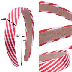 2020 New Arrived Fashion Colorful Fabric Wide Plain Striped Girls Headband