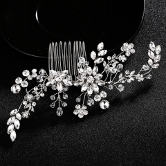 Fashion flower Wedding hair accessories pearl crystal women bridal hair combs