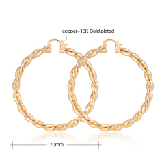 2019 new women jewelry texture twist plating 18k gold fashion thread earring