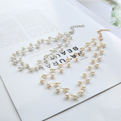 New Arrival Fashion Girls Ladies Faux Pearl Imitate Crystal Alloy Choker for Women