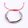 Hot Sale Multilayer Colorful Tiny Beads Handmade Woven Rope Adjustable Bracelet