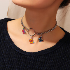 Fashion custom women jewelry chain butterfly choker necklaces for girls Fashion custom women jewelry chain butterfly choker necklaces for girls