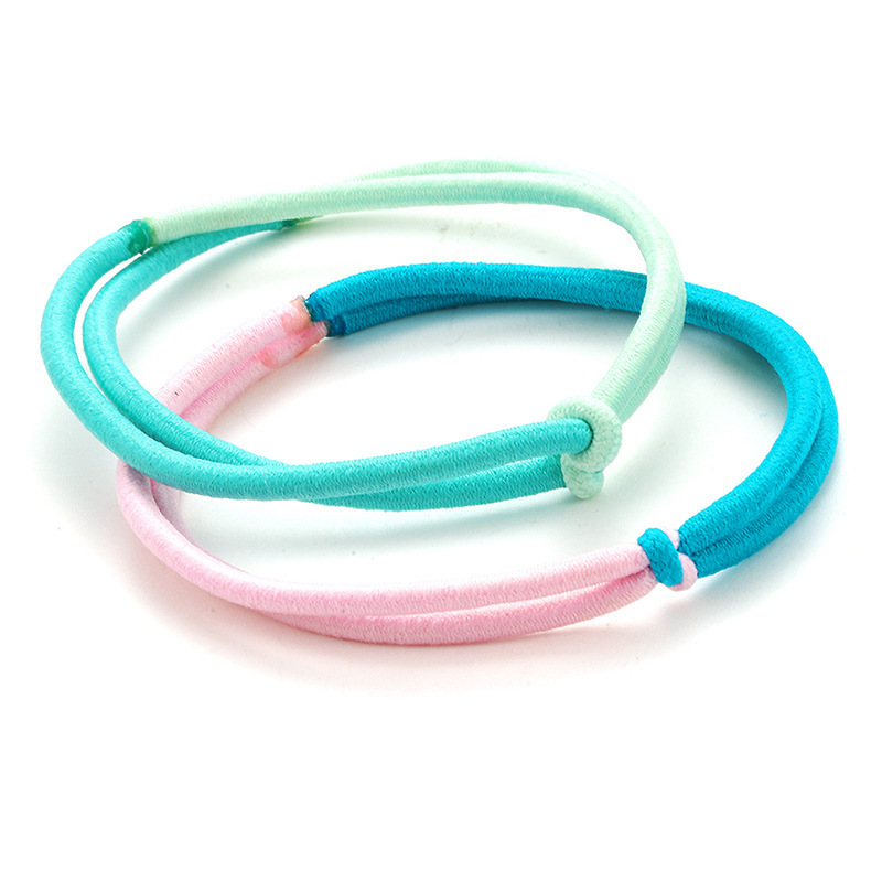 Wholesale new Korean simple girls double color knotted rubber hair rings