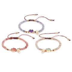 Handmade Natural Stone Bead Bracelet Colored Druzy Resin Weaving Stretch Bracelet Handmade Natural Stone Bead Bracelet Colored Druzy Resin Weaving Stretch Bracelet