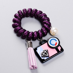 Tassel pearl Glitter sequin hair cord Accessories women Hair Coil Rings hair ties
