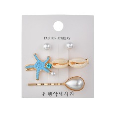 2019 new arrival Europe style metal seashells barrette hair clip decorative for women