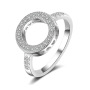 Simple Design Silver Plated Open Ring Stereo Circle Metal Zircon Round Ring Simple Design Silver Plated Open Ring Stereo Circle Metal Zircon Round Ring