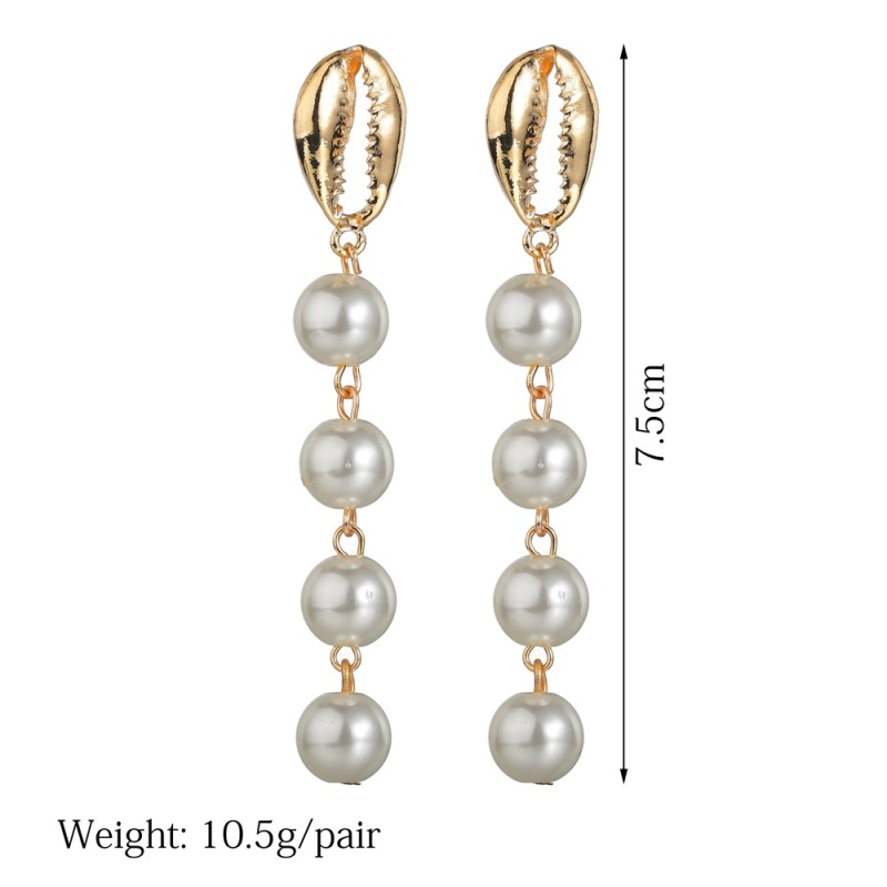 2019 American fashion jewelry for women elegant white pearl drop simple earrings