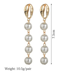 2019 American fashion jewelry for women elegant white pearl drop simple earrings