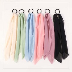 Hot sale new style girls solid color chiffon long ribbon elastic hair ties Hot sale new style girls solid color chiffon long ribbon elastic hair ties
