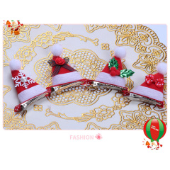 Santa hat decorative hair clip children's hair accessories holiday party supplies