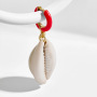 European and American fashion new alloy oil drip women eardrop shell earrings