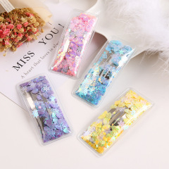 PVC transparent geometry resin hair barrette kid glitter sea shell hair clip PVC transparent geometry resin hair barrette kid glitter sea shell hair clip