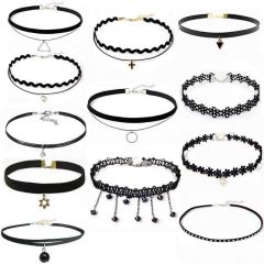 Fashion Hot Sale Ladies Sexy Gothic Lace Choker Necklace Sets for Women