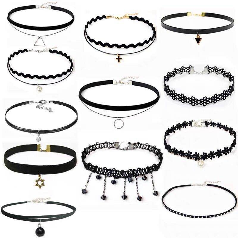 Fashion Hot Sale Ladies Sexy Gothic Lace Choker Necklace Sets for Women Fashion Hot Sale Ladies Sexy Gothic Lace Choker Necklace Sets for Women