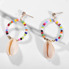 wholesale colorful fashion alloy beads nature shell stud earrings women wholesale colorful fashion alloy beads nature shell stud earrings women