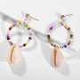 wholesale colorful fashion alloy beads nature shell stud earrings women wholesale colorful fashion alloy beads nature shell stud earrings women