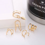 2020 amazon ins Fashion 5pcs C shape body Cheap clip on earrings non piercing cuff earrings loop set jewelry