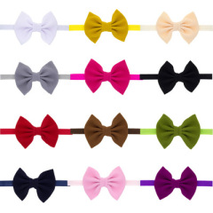 2020 Latest design fabric velvet big bow knot baby girl's hair band for kids hair accessories