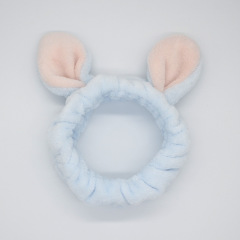 Women hair accessories cute coral fleece rabbit ear wash headbands