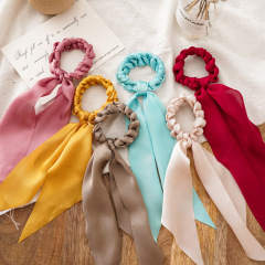 wholesale new hand-woven ins style girl chouchou ribbon knotted hair ties for women wholesale new hand-woven ins style girl chouchou ribbon knotted hair ties for women