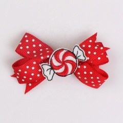 Custom child santa claus tree acrylic metal korean handmade bow hair clip accessories