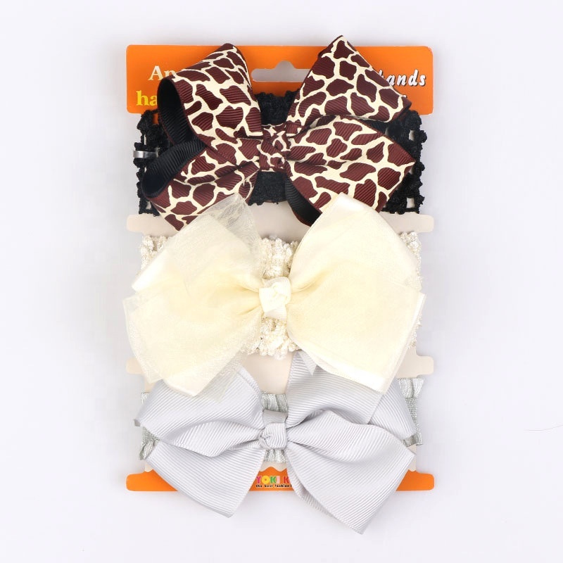 New children's cute colorful custom printed elastic hair bands for baby head band set