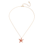 New fashion women jewelry customized blue and red starfish diamond initial necklace New fashion women jewelry customized blue and red starfish diamond initial necklace