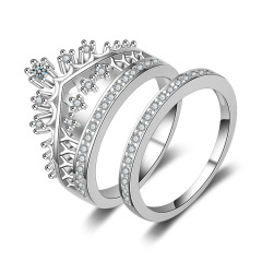 18K White Gold GP Crystal Zircon CZ Crown Engagement Wedding Bridal Ring 18K White Gold GP Crystal Zircon CZ Crown Engagement Wedding Bridal Ring