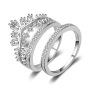 18K White Gold GP Crystal Zircon CZ Crown Engagement Wedding Bridal Ring 18K White Gold GP Crystal Zircon CZ Crown Engagement Wedding Bridal Ring