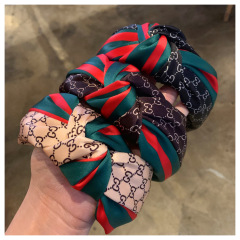 Print Wrapped Girls Bohemia Silk Bowknot Hair Accessories Cross Knot Hair bands