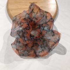 wholesale summer transparent girls oversize organza hair ties scrunchies
