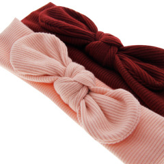 2019 Winter stripe elastic hair bands for baby girls bow knot kids hair accessories