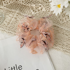 Custom elastic hair accessories butterfly Organza hair ties scrunchies for women