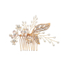 New Luxury Gold Leaf Wedding Crystal Tiara Bridal Hairband Hair Combs
