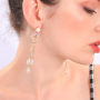 Wholesale fashion alloy silver crystal rhinestone long elegant tassel earrings Wholesale fashion alloy silver crystal rhinestone long elegant tassel earrings