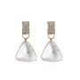 Fashion Women Jewelry Super Flash Diamond Geometric Triangle Crystal Earrings