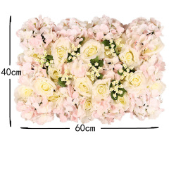 3d wedding party decorative pink and white artificial silk rose flower wall