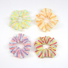 2020 new fashion custom girls colorful bar mesh elastic elastic scrunchies for hair