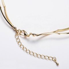 Cheap wish Amazon gold layer chain monogram chocker double layered necklace
