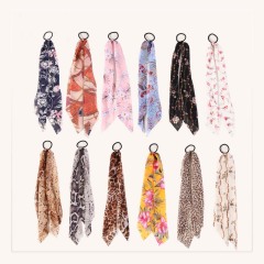 New fashion girls leopard printed elastic long ribbon hair bands for women